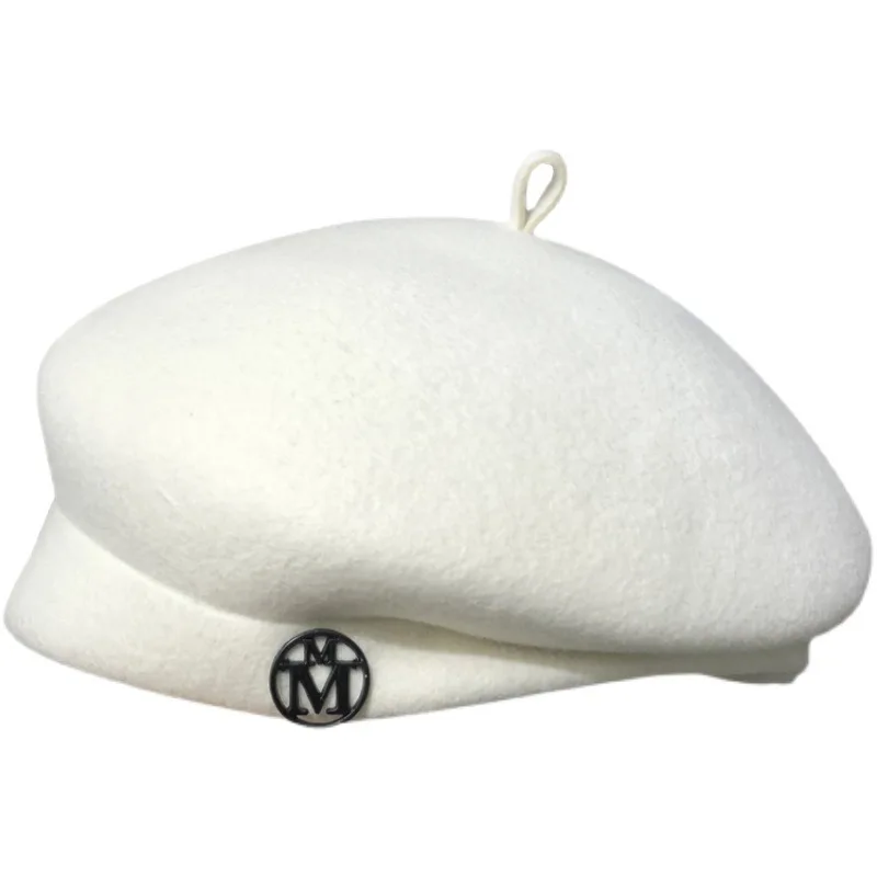 Beret French Wool - Boina de lana blanca para mujer