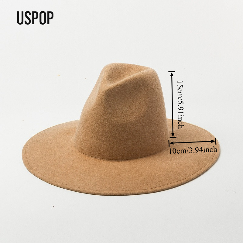 USPOP Otoño Invierno moda liso - Fedora Hat Wool reseña y precio